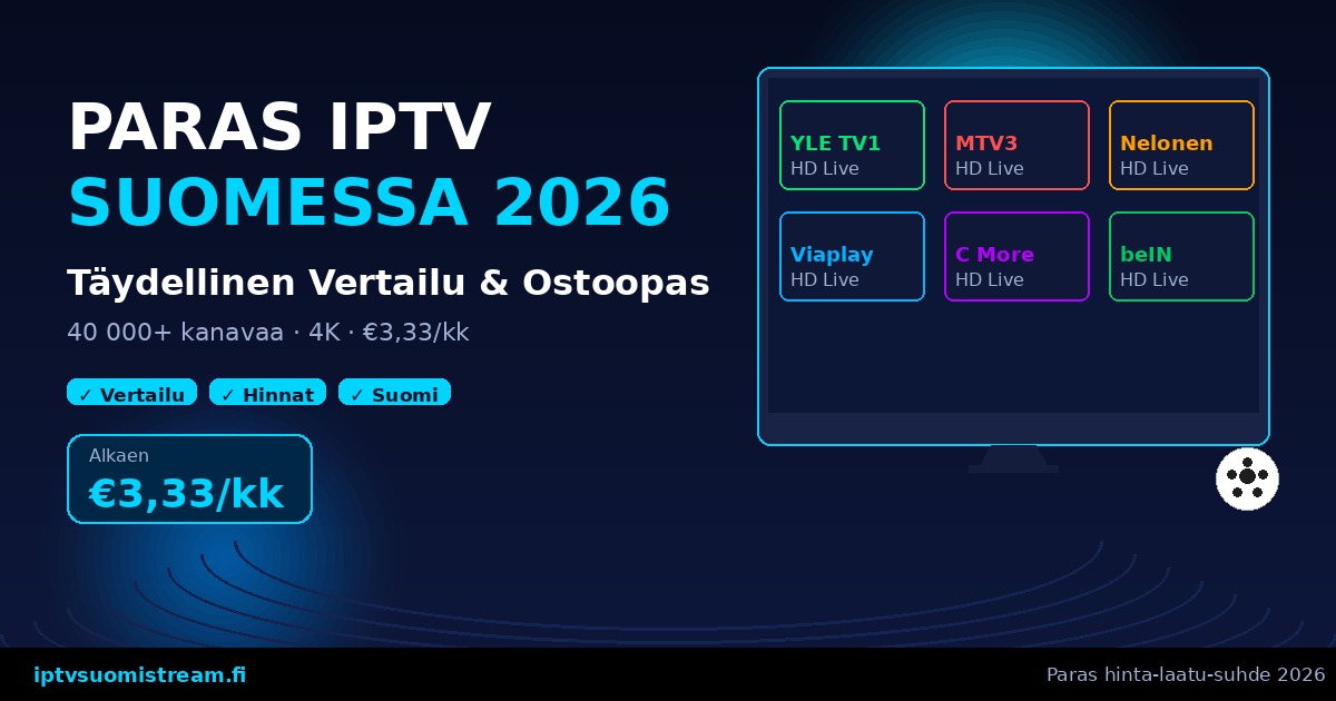 Paras IPTV Suomessa 2026 - vertailu ja ostoopas