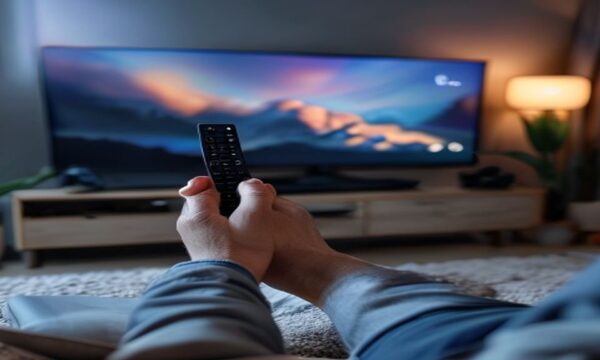 IPTV asennus Suomi — henkilö asentaa IPTV-sovellusta älytelevisiolle