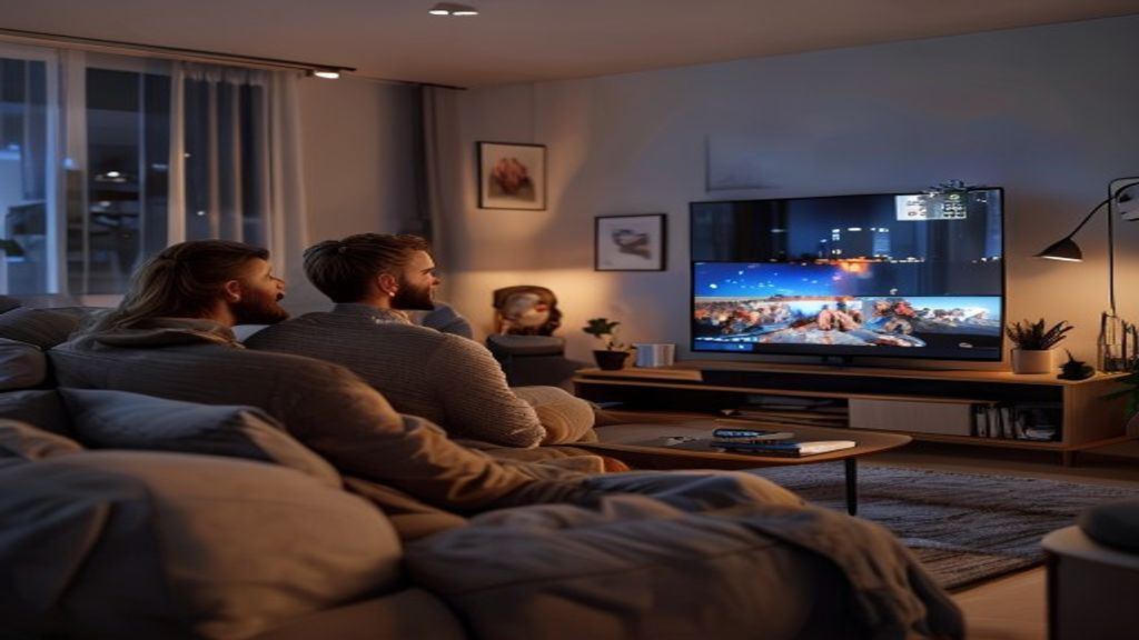 IPTV Nordic Suomi pariskunta katsoo pohjoismaisia kanavia älytelevisolta