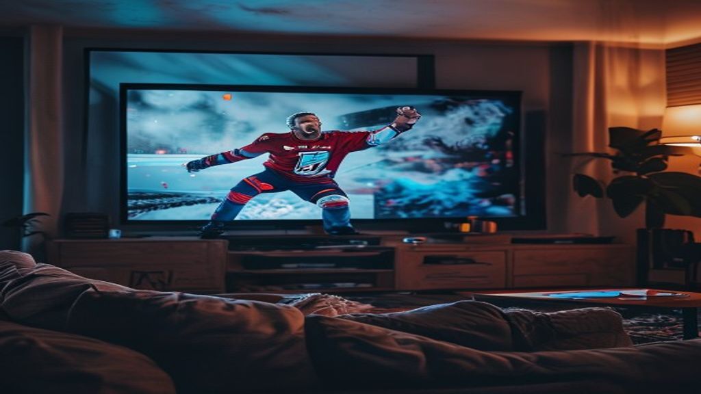IPTV urheilu Suomi — suomalainen fani katsoo jääkiekkoa IPTV-palvelulla kotona 2026